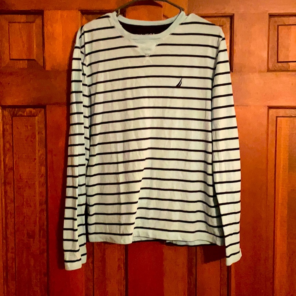 Nautica blue striped long sleeve tee